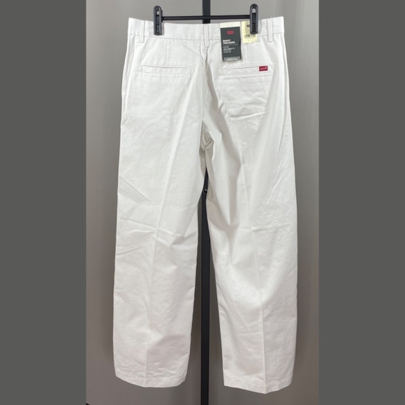 NEW Levis Pants Womens 27 off white cotton baggy straight leg trouser casual - Picture 10 of 12